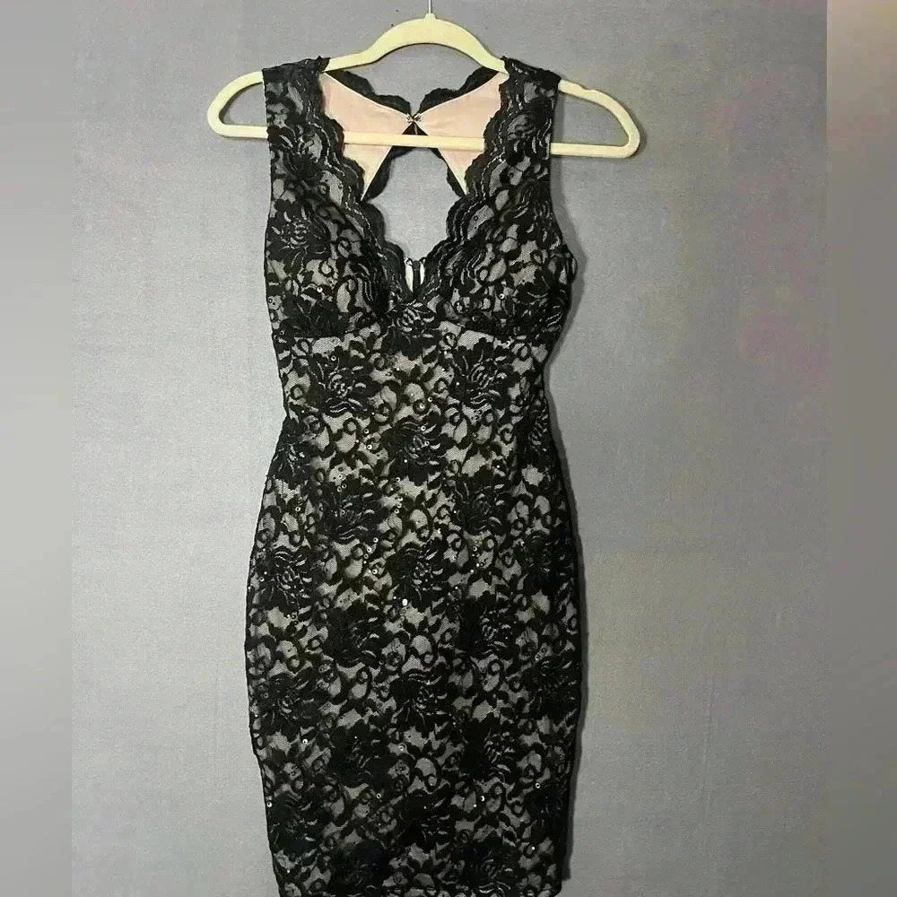 Night way  Black Lace Dress Women’s Sz 4